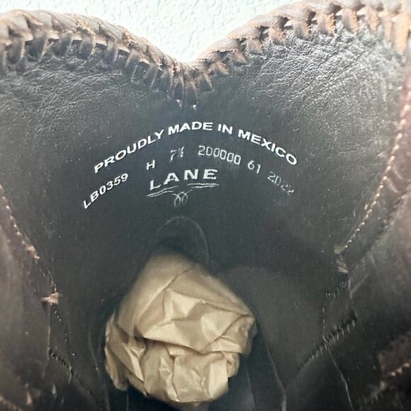 Lane PLAIN JANE PJ Brown Cowboy Boots Womens 7.5 Leather Cowgirl Western Short - Picture 10 of 12